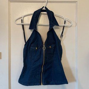 Dark Blue Halter Top